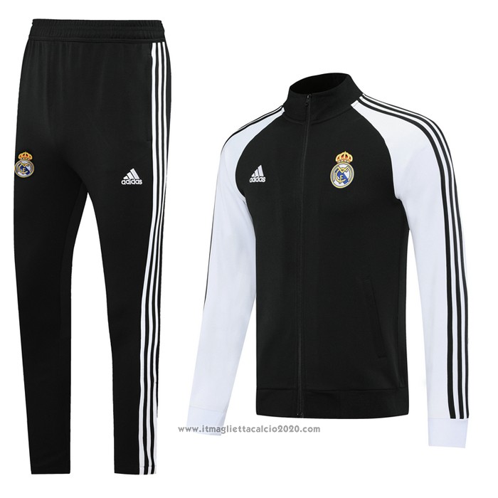 Tuta da Track Giacca Real Madrid 2020 2021 Nero e Bianco